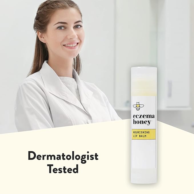 ECZEMA HONEY Nourishing Lip Balm - Organic Chapstick for Sensitive Skin - Daily Lip Moisturizer for Very Dry Lips - Mango Butter & Honey Lip Balm - Natural Lip Care Products (1 Ct)-Velvo Beauty