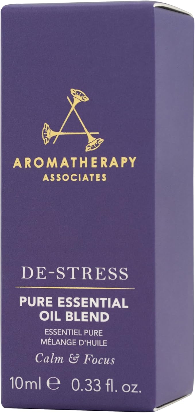 Aromatherapy Associates De-Stress Pure Essential Oil Blend. Premium Undiluted Blend to Clear The Mind. Hand-Crafted with Frankincense, Chamomile and Petitgrain (0.33 fl oz)-Velvo Beauty