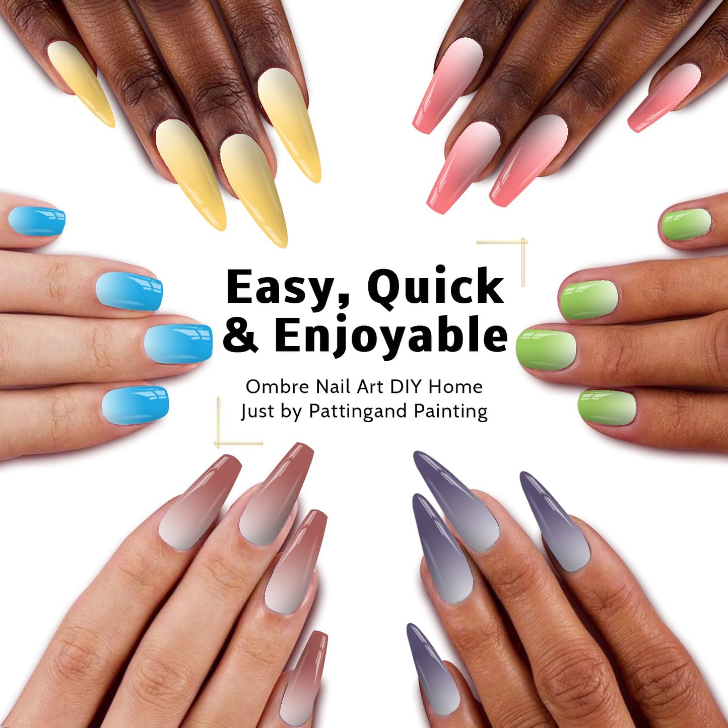 Sponge Pat Paint Nail Gel, Ombre Nails Gradient Gel Nail Blush Blooming Aura Nails Drawing Stripper Floral Painting DIY Nail Art, No Wipe, UV/LED Curing (12 Colors D)-Velvo Beauty