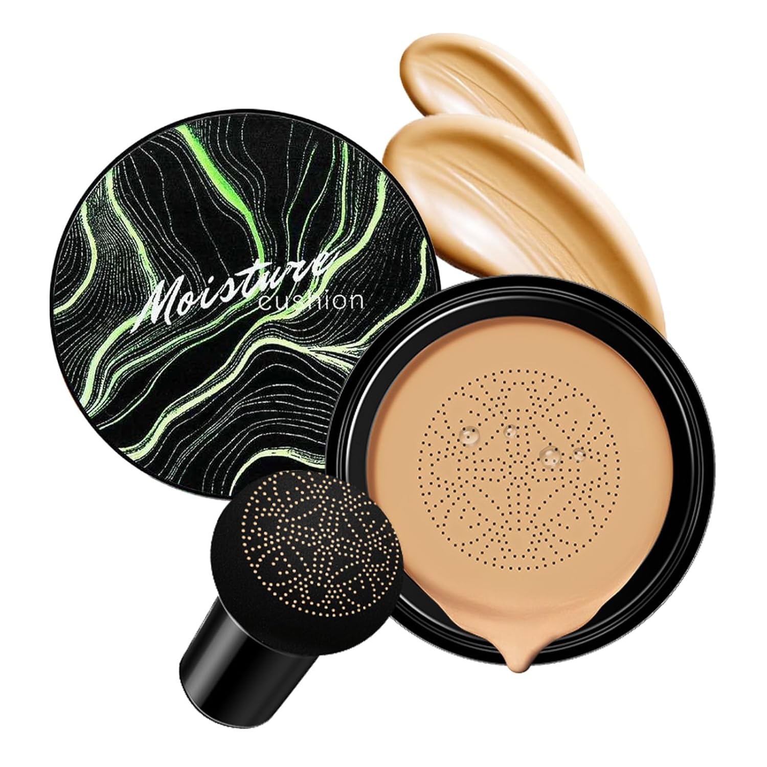 Mushroom Head Air Cushion CC Cream - BB Cream Face Makeup for Mature Skin, Moisturizing Cover Balm Foundation & Long-Lasting Color Correcting Concealer, Even Skin Tone for All Skin Types (Nude)-Velvo Beauty