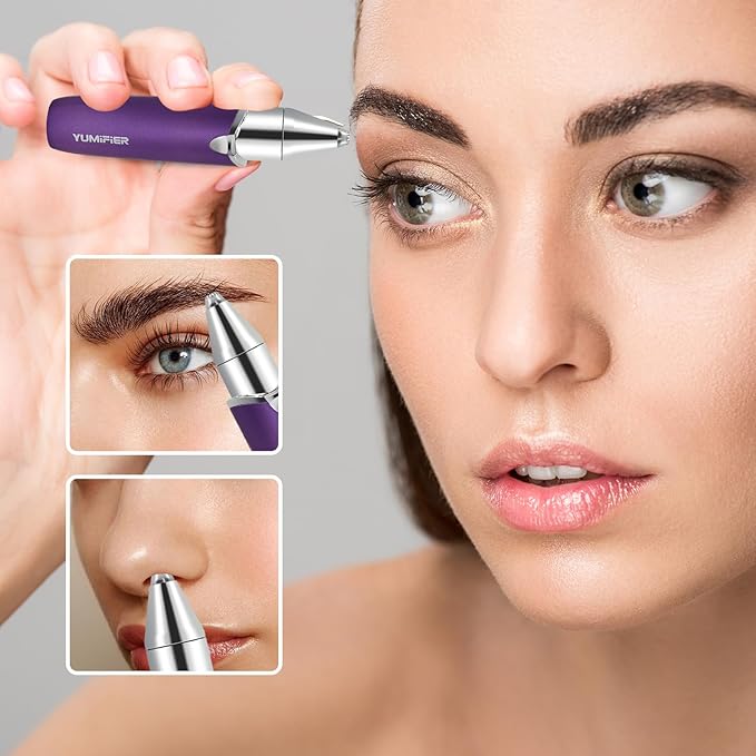 Eyebrow Facial Trimmer, Facial Hair Removal for Women, Smooth & Painless Face Razors Eyebrow Shaver for Women - 2 in 1 Facial Hair Remover & Eyebrow Trimmer with Built-in Battery for Face, Lip, Chin-Velvo Beauty