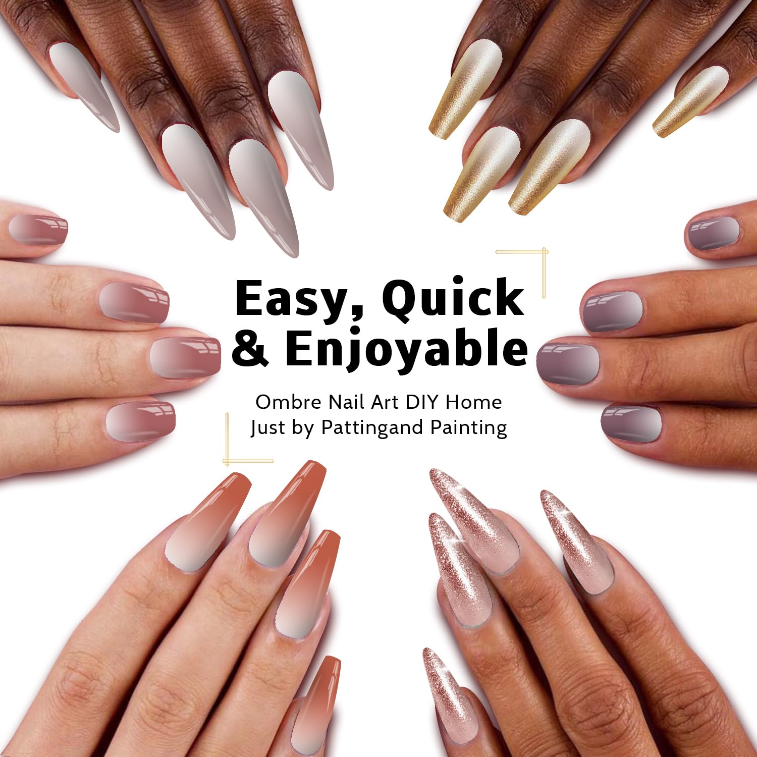 Sponge Pat Paint Nail Gel, Ombre Nails Gradient Gel Nail Blush Blooming Aura Nails Drawing Stripper Floral Painting DIY Nail Art, No Wipe, UV/LED Curing (12 Colors C)-Velvo Beauty