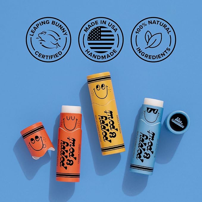 Poppy & Pout Kids Jumbo Lip Balm | All Natural Lip Balms & Moisturizers | Hydrates with Beeswax, Vitamin E, Organic Coconut Oil | Cruelty-Free | Lip Balm in Recyclable Cardboard Tube (Bloo Razzeloo)-Velvo Beauty