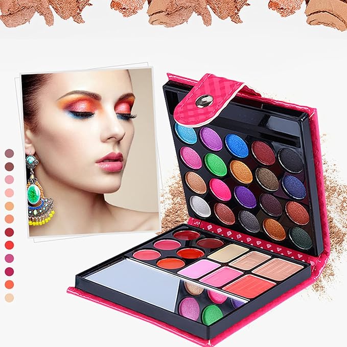 Professional All In One Makeup Kit Colorful 20 Eyeshadow, 6 Lip Glosses 3 Blushers 2 Powder 1 Concealer 1 Mirror 1 Brush, Long Lasting Beauty Full Makeup Set, Present Gifts for Girls Women-Velvo Beauty