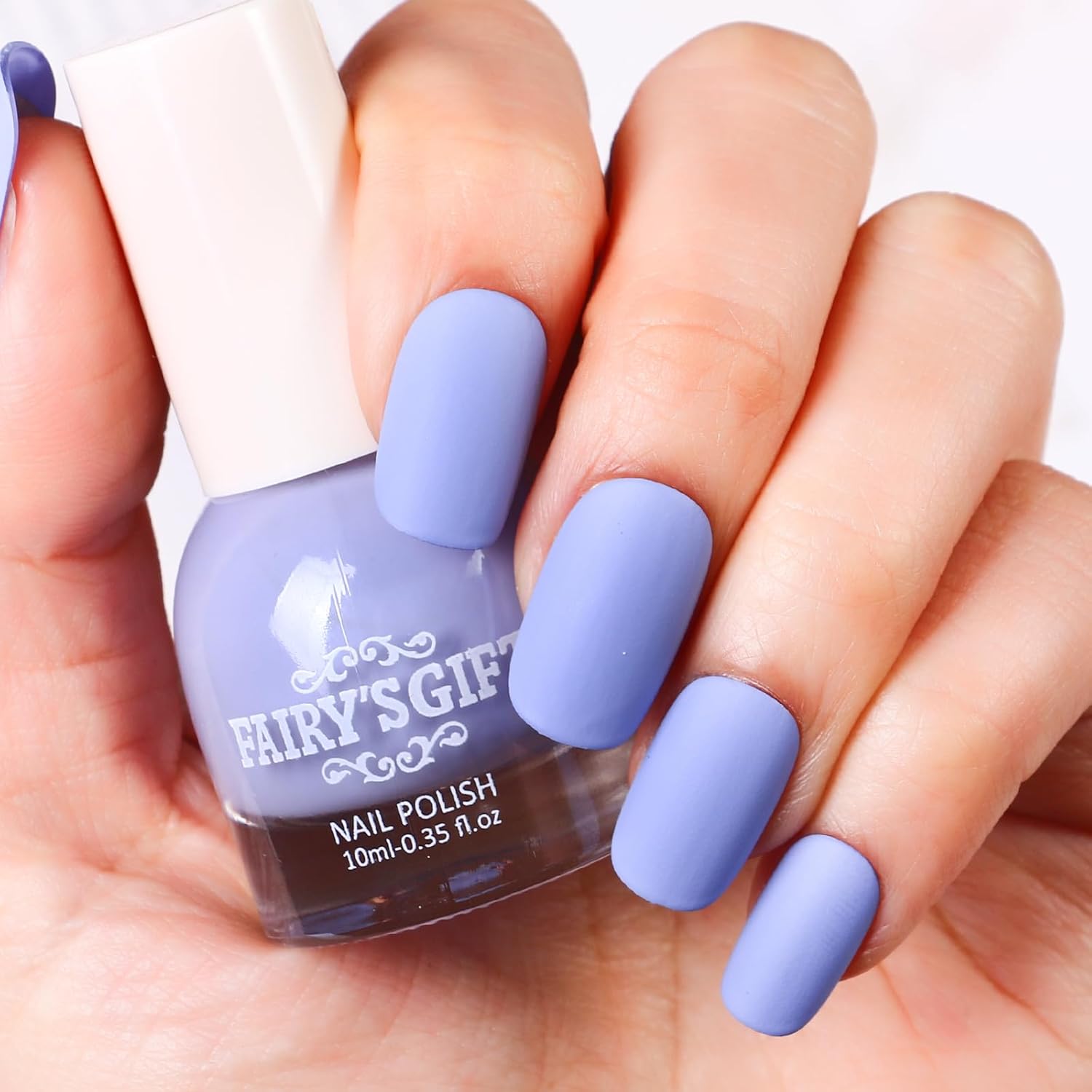 Matte Nail Polish Quick Dry Nail Lacquer for Nail Art Varnish, Mist Effect Matte Finish Velvet Nail Polish, 0.35 fl oz (Sky Blue-18, 10 ML)-Velvo Beauty