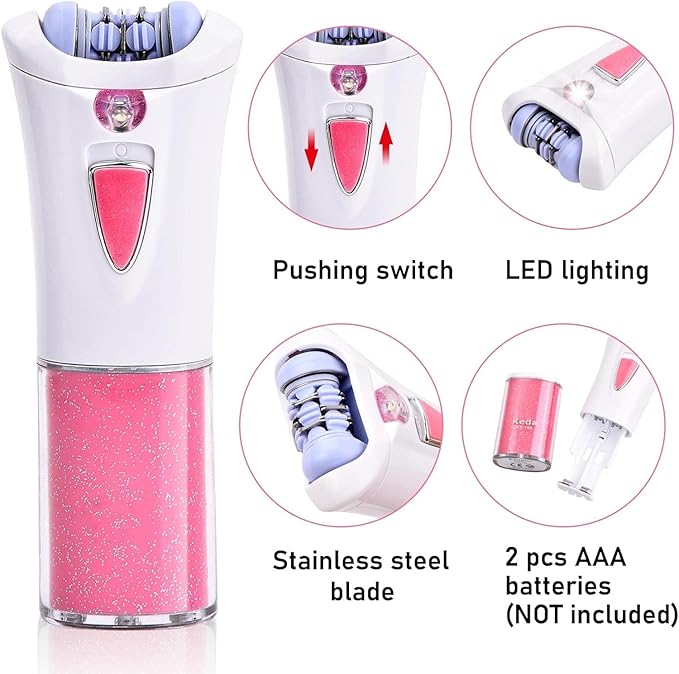 Glabrouse Skin Epilator, Epilators Hair Removal for Facial, Epilators with LED Light, Cordless Hair Removal Device, Epilator for Women, Facial Hair Removal for Bikini Arm Legs Armpits-Velvo Beauty