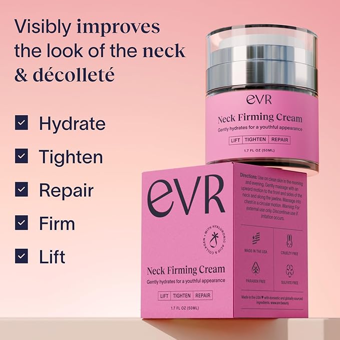 Anti-aging Neck Firming Cream with Collagen & Hyaluronic Acid - Made in USA with Natural & Organic Ingredients Face Neck and Chest Tightening Moisturizer (Classic)-Velvo Beauty