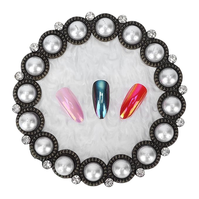 Polish Mix Palette, Resin Nail Art Display Board Cosmetic Nail Mixing Palette Color Mixing Nail Art Tips Display Plate(Copper)-Velvo Beauty