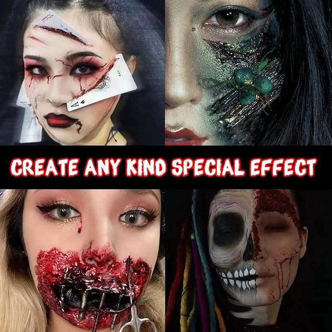 Depvision Liquid Latex 3 Colors Set White Fresh Clear Color For Special Effects Wound Waterproof Professional Makeup Artist Skin Illustrator SFX Monster Zombie (60ml * 3 color)-Velvo Beauty