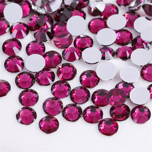500 Pieces SS30 6mm Flatback Rhinestones Clear Glass Round Gems Crystals for Nail Art DIY Crafts Clothes Shoes Bags （Grape Purple）-Velvo Beauty