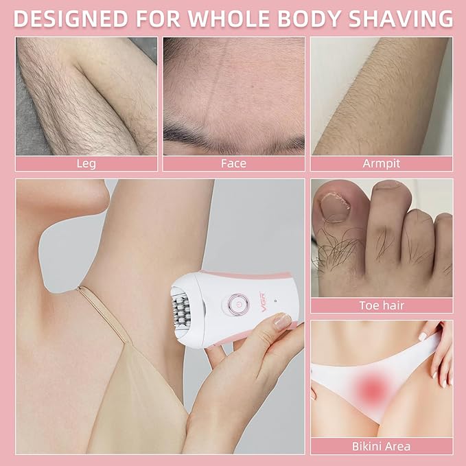 Glabrouse Skin Smooth Glide Epilator for Women,Facial Epilator for Women,Cordless Face Hair Remover with Light,Hair Rmoval for Face Bikini Legs, Body Removal Device-Velvo Beauty