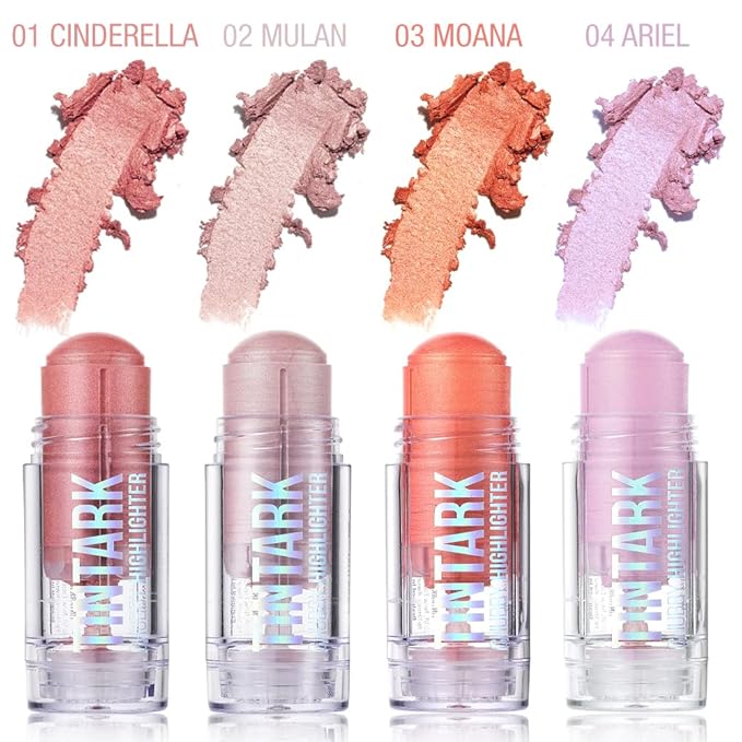 Chubby Cream Highlighter Stick for Face, Glitter Eyeshadow Makeup, Highlight Stick, Face Highlighters & Luminizers, Light Pink Peach Shimmer-Velvo Beauty