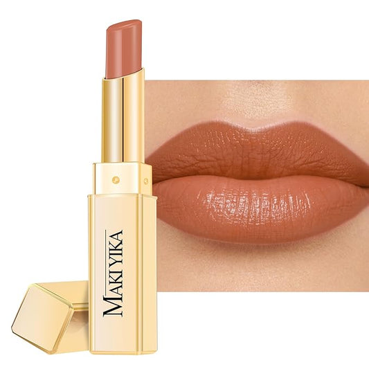 MAKI YIKA Moisture Nude Lipstick for Women Hydrated Tinted Lip Balm for Dry Cracked Lips Weightless Glossy Lip Color Juicy Finish,MA064 Fair Nude-Velvo Beauty