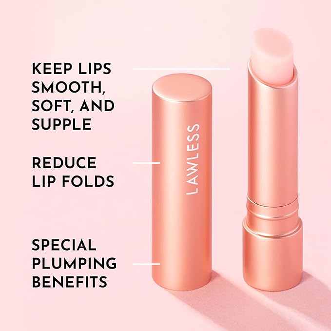 LAWLESS Forget the Filler Lip Plumping Line Smoothing Tinted Balm, Pink Marshmallow, 0.09 Ounce-Velvo Beauty