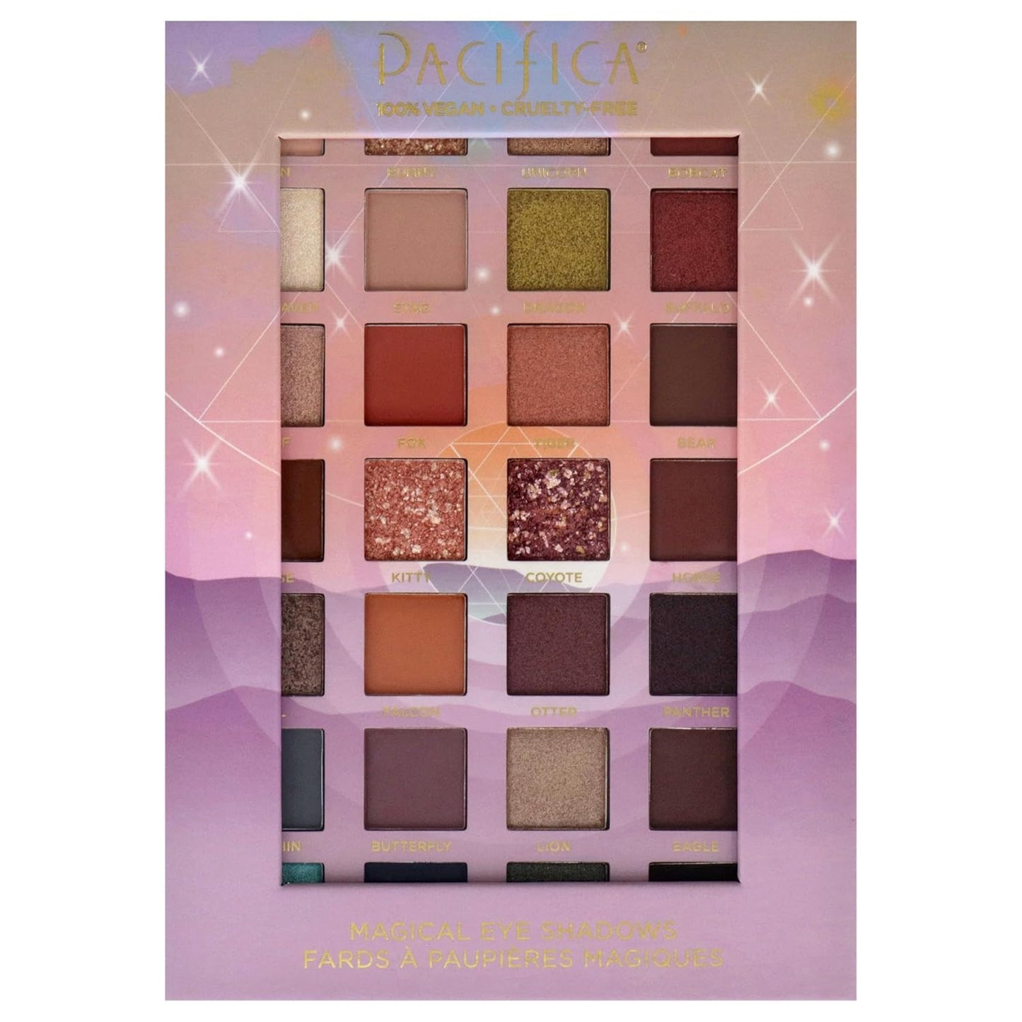 Pacifica Eyeshadow Palette – Animal Magic with Colorful Blendable Shades, Highly Pigmented Mineral Eyeshadow, Talc-Free, Vegan & Cruelty-Free, 0.89 oz (28 Shades)-Velvo Beauty