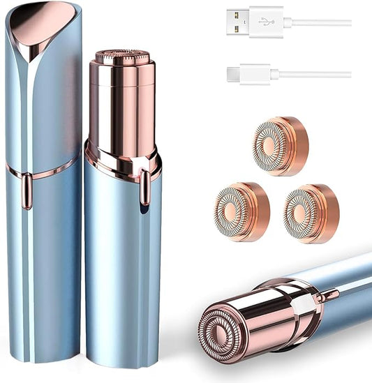Facial Hair Removal for Women, Face Razors for Women's Electric, Rechargeable Women Mustache Remover with 3 Replacement Heads-Velvo Beauty