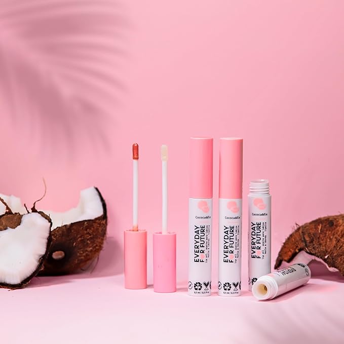 Coconut Lip Oil | Pearl Pink Lip Treatment with Coconut Oil | Moistuizing Lip Oil | Vegan & Cruelty Free Lip Oil | 99% Natural Lip Oil | Coco Loco 5 ml (Pearl Pink)-Velvo Beauty