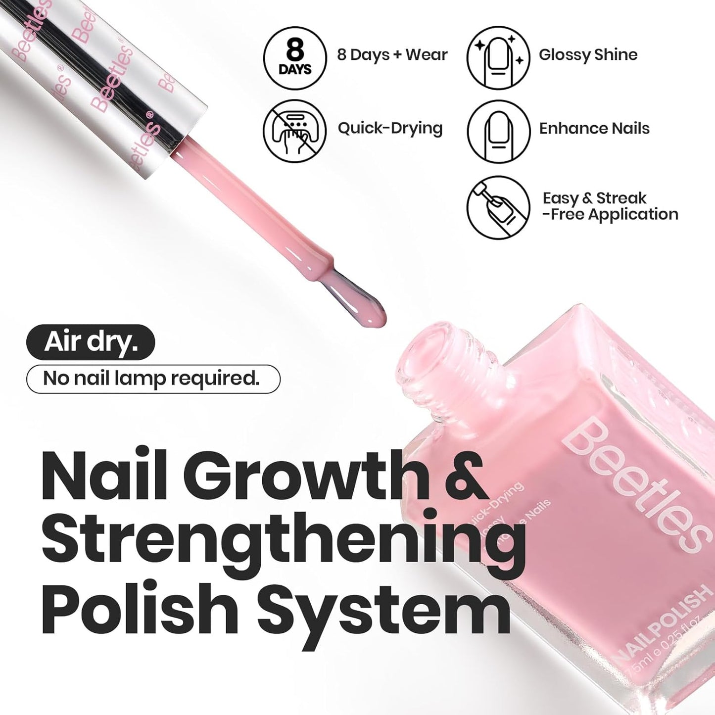 Beetles Jelly Nail Polish Set, 6 Colors Pink Nude Purple Velvet Glow Quick Dry Nail Polish Long Lasting Nail Strengthener Polish Gift for Girls Women-Velvo Beauty