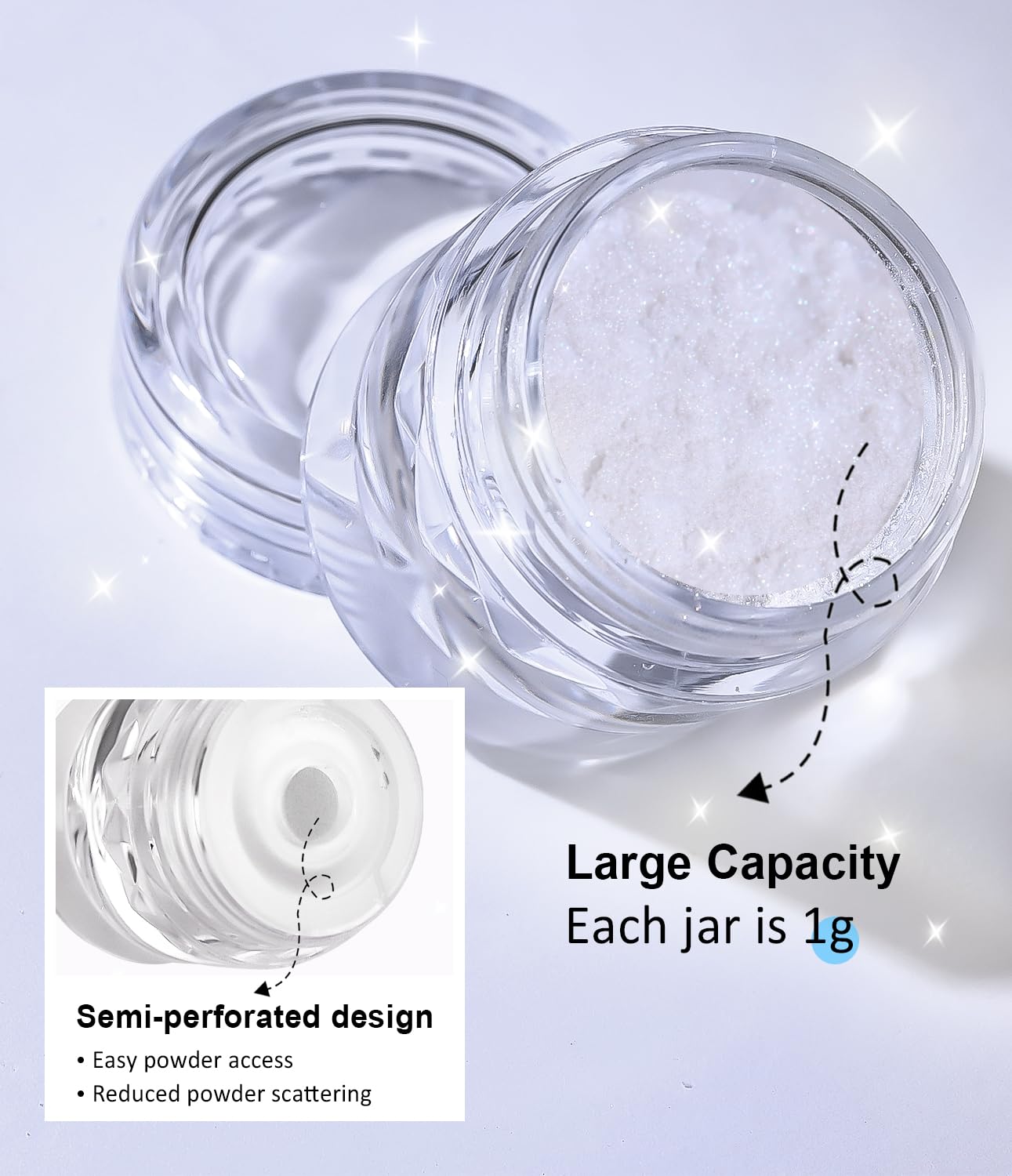 Moonlight White Chrome Nail Powder BISHENGYF - 1g Super Glossy Pearl Effect Chrome Nail Powder for Gel Nails Metallic Mermaid Pearl Nail Powde r for Nai l Art Decoration-Velvo Beauty