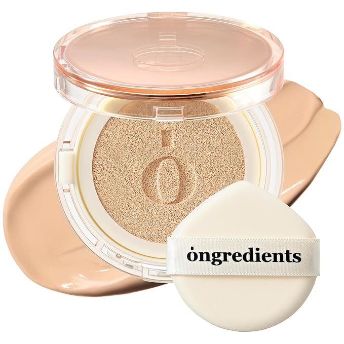 Skin Barrier Glow Cover Cushion, All-day Coverage, Glow Finish, Lightweight, Skincare-Like Texture, Non-cakey Makeup, Korean Cushion Foundation (#23W Sunlight, 0.49 oz)-Velvo Beauty