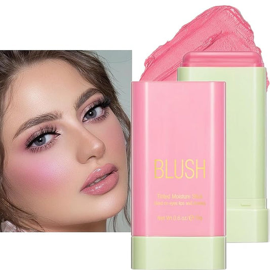 Blush Stick, Cream Blush Stick for Cheeks & Lips, Blendable Long-Lasting Multi-Use Contour Stick & Highlighter Makeup (#1 SHY PINK)-Velvo Beauty
