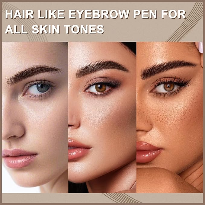 Boobeen 2pcs Waterproof Eyebrow Pen，Dual-Ended Eyeliner Microblading Eyebrow Pencil for Women，Long Lasting Hair-Like Brow Pen with Brow Brush，Dark Brown-Velvo Beauty