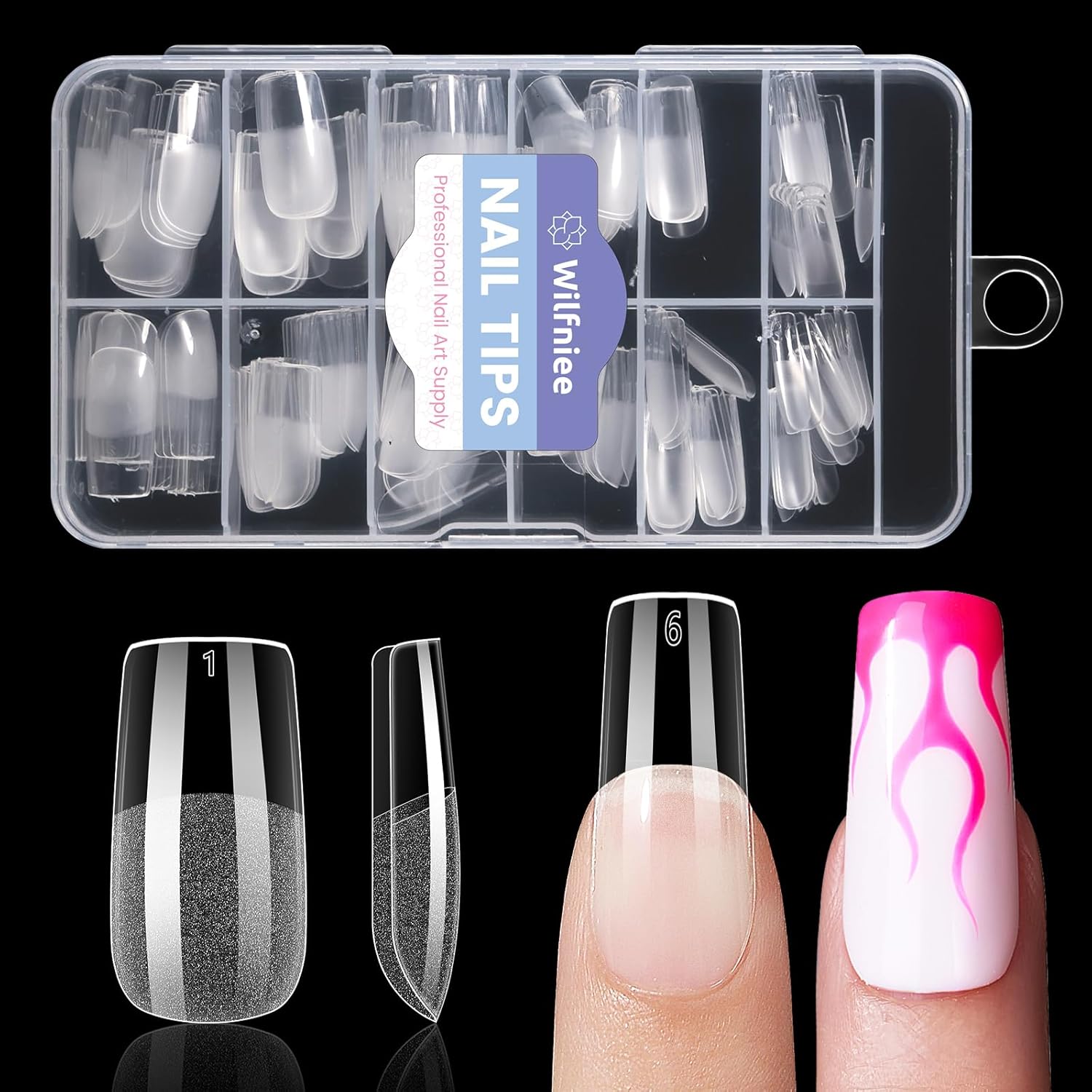Medium Square Nail Tips: 240PCS Soft Gel Clear Square Pre-Shaped Nails Tips, 12 Sizes Full Cover Fake Press on Nails for Acrylic Nail Tip Home DIY Salon Nails-Velvo Beauty