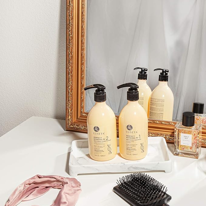 Luseta Perfect Bonding Restoring Shampoo & Conditioner Set, Bond Strengthening & Color Longevity for All Hair Type, Bond Repair Shampoo and Conditioner Set Sulfate & Paraben Free, 2x33.8 oz-Velvo Beauty