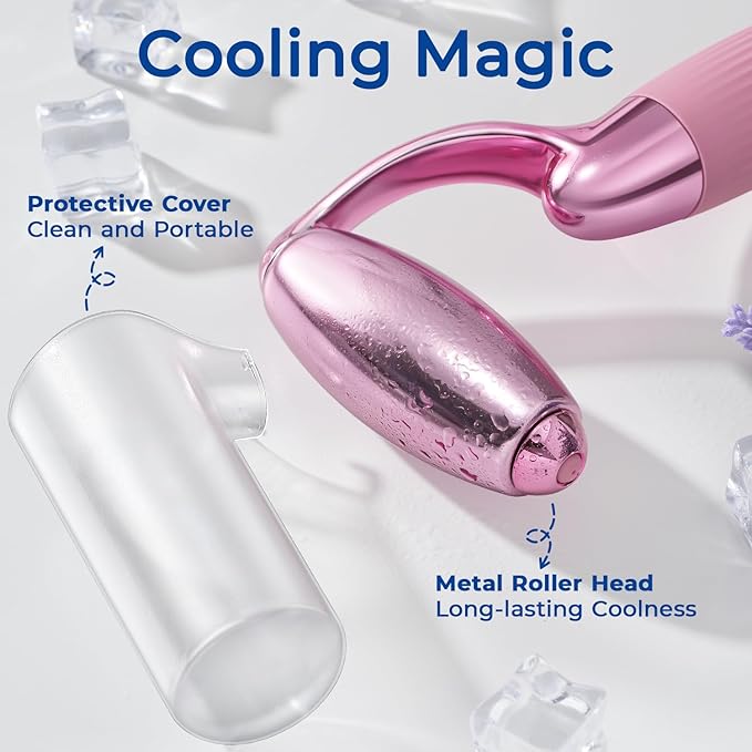 MORGLES Ice Roller for Face and Eyes, Ice Face Roller for Women Skin Care, Cold Facial Roller for Puffiness, Migraine Relief and Lymphatic Drainage-Velvo Beauty