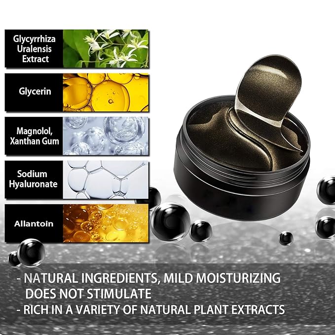 Under Eye Patches for Puffy Eyes: 60PCS Collagen Eye Gels Pads - Black Pearl Under Eye Mask - Reduce Dark Circles & Bags - Skin Eye Care Products-Velvo Beauty