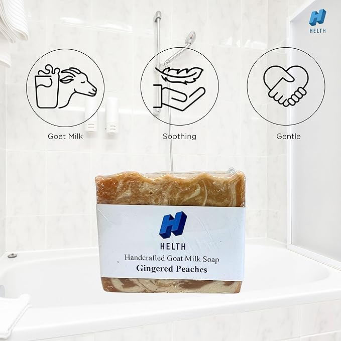 Spa Kit Birthday Box with Loofah Body Brush Gingered Peaches Goat Milk Soap, Orange-Velvo Beauty