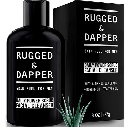Premium Daily Power Scrub | 8 oz | Exfoliating Mens Face Wash | Deep Cleans + Prevents Breakouts | Face Wash Men's | Natural Ingredients | Made in USA-Velvo Beauty