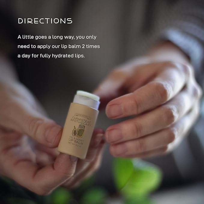 Farmstead Apothecary 100% Natural Lip Balm with Organic Beeswax, Organic Shea Butter & Organic Coconut Oil, Fig & Honey 0.25 oz-Velvo Beauty