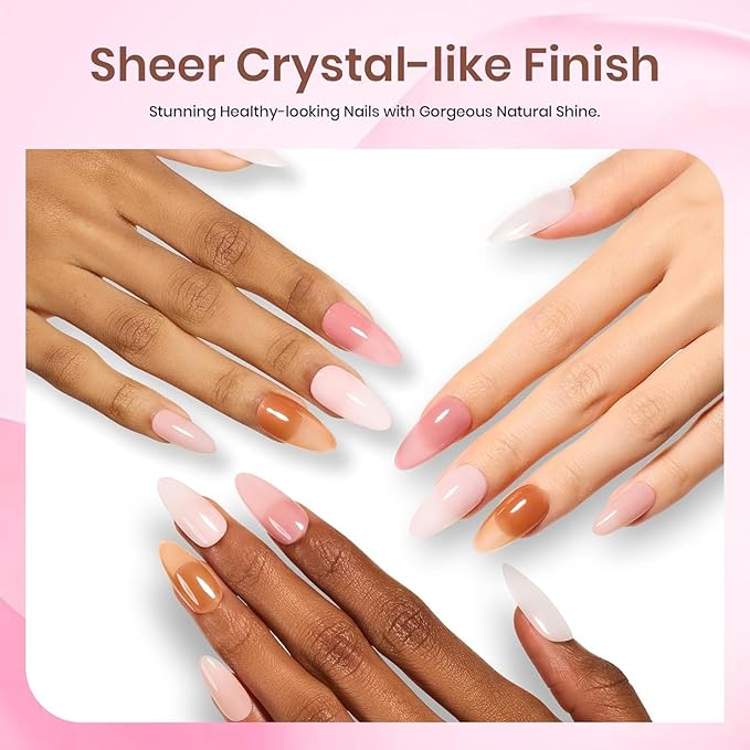 Beetles Jelly Gel Nail Polish Set, 6 Colors Milky White Nude Pink Sheer Brown Gel Polish Kit Nail Concealer Translucent Effect Soak Off Uv French Nail Art Gift for Women Ultimate Monochrome Collection-Velvo Beauty