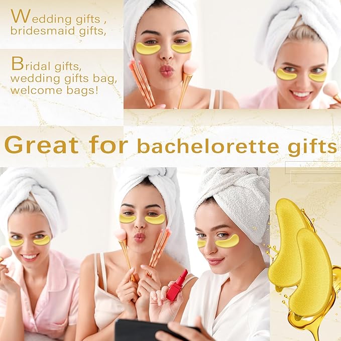 60 Pairs 24k Gold Under Eye Patches for Dark Circles Puffiness Wrinkles Individually Packaged Under Eye Patches Mask with Acid and Collagen for Relieves Pressure and Reduces Wrinkles-Velvo Beauty