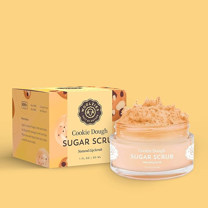 Sugar Lip Scrub | Ultra-Hydrating Exfoliator & Moisturizer for Dry or Chapped Lip | Shea Butter and Raw Sugar Scrubs | Pure & Natural | 1 Fl Oz (Cookie Dough)-Velvo Beauty