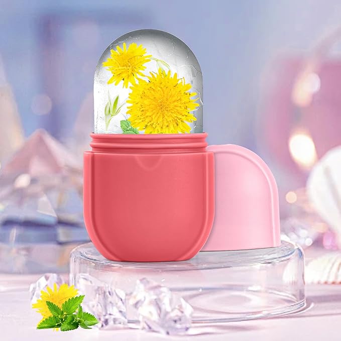 Coquette Ice Roller for Face and Eye, Ice Face Roller, Aesthetic Skin Care Tools Gifts for Women Cute Preppy Stuff,Silicone Ice Mold for Beauty(Pink)-Velvo Beauty