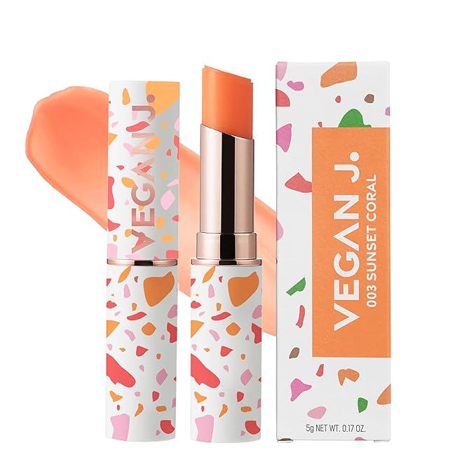 Lip Balm – Long-Lasting Hydration with Natural Color – Korean Beauty, Oasis Plant Complex, Silicone-Free, Vegan & Cruelty-Free Lip Care (003 Sunset Coral)-Velvo Beauty