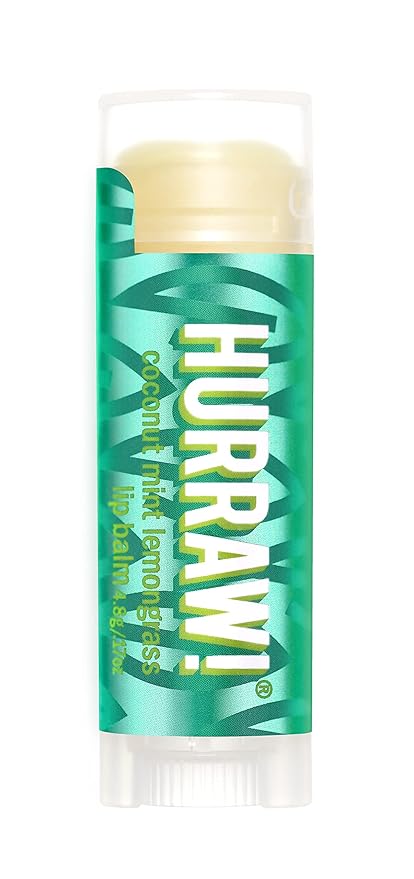 Hurraw! Coconut, Mint, Lemongrass (Pitta) Lip Balm: Organic, Certified Vegan, Cruelty and Gluten Free. Non-GMO, 100% Natural Ingredients. Bee, Shea, Soy and Palm Free. Made in USA-Velvo Beauty