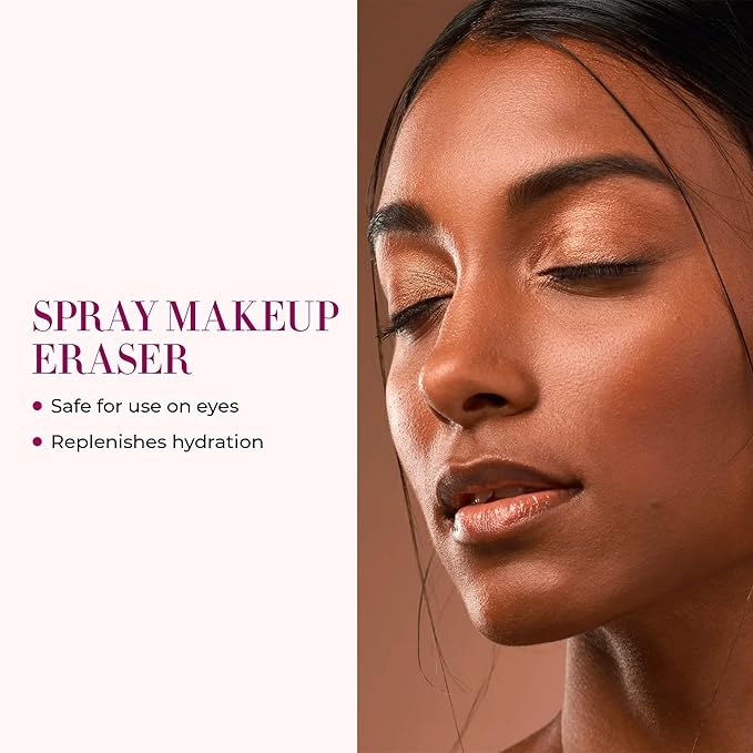 LUMINESS Airbrush Spray Makeup Eraser & Makeup Remover Cloth Set - Eye Makeup Remover Spray with Reusable & Eco-Friendly Makeup Washcloths for Face - Gentle Make Up Remover for Soft Skin-Velvo Beauty