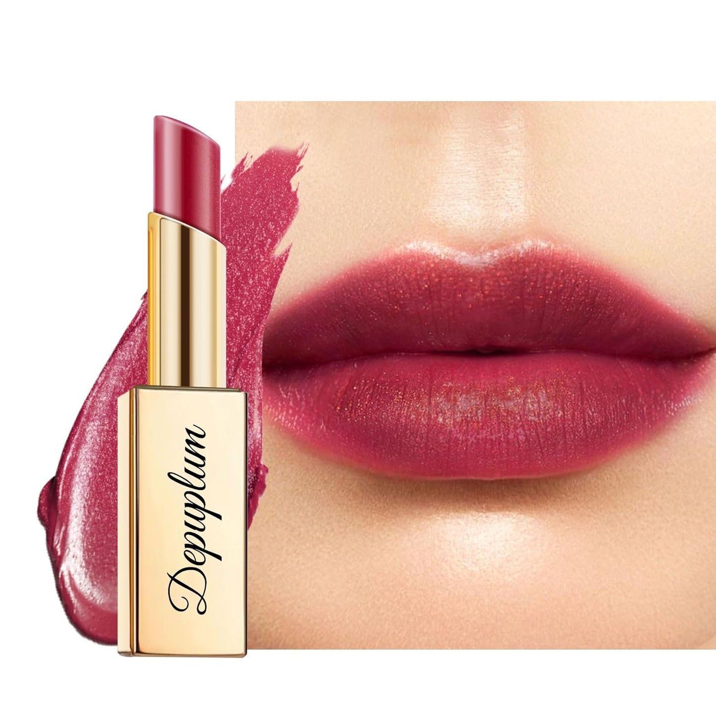 Dark Red Moisturizing Lipstick for Women Shimmer Tinted Lip Balm Hydrating Nourishing Burgundy Lip Gloss Vegan& Cruelty Free Lip Makeup, ZG112 Deep Love-Velvo Beauty