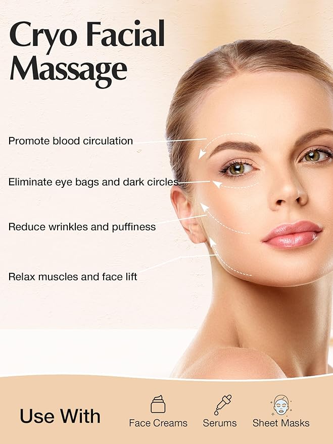 2-in-1 Gua Sha Cryo Sticks, Facial Skin Care Tools for Women Facial Massager, Unbreakable Stainless Steel Esthetician Supplies, Cooling Ice Globes Roller with Carry Case-Velvo Beauty