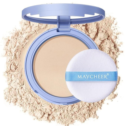 Oil Control Face Pressed Powder,Matte Smooth Setting Powder Makeup,Waterproof Long-Lasting Makeup Setting Powder,Oil Control Flawless Finish,Lightweight,Residue-Free (01 CALASSIC IVORY)-Velvo Beauty