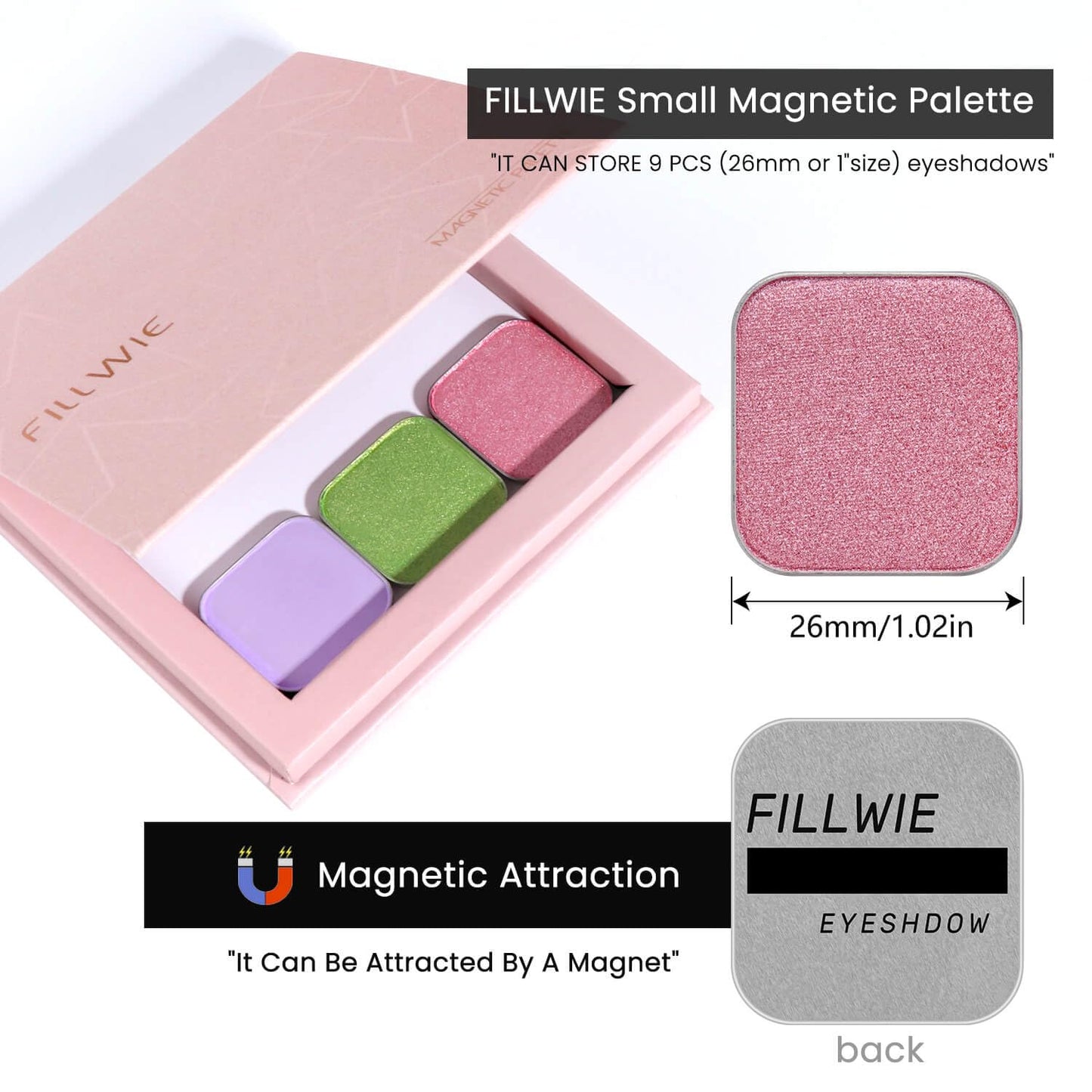 3-Color Eyeshadow Combo Pack – Matte & Shimmer Neutral Shades,Powder, Highly Pigmented, Long-Lasting, Refills Pans for Custom Magnetic Palette-Velvo Beauty