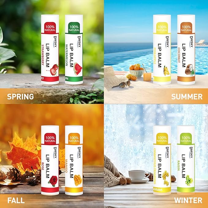 DMSKY Lip Balm Bulk 108 Pack, Lip Balm Hydrating with Vitamin E and Coconut Oil 12 Flavors, Lip Moisturizer Treatment - Party Favors Bulk Gift-Velvo Beauty