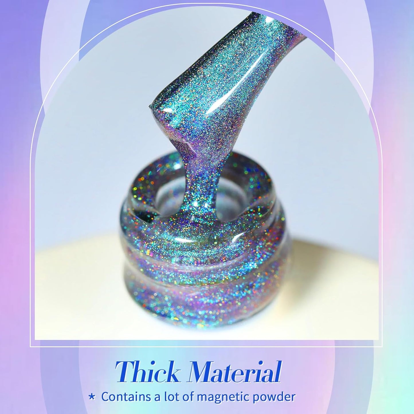 Born Pretty 9D Cat Magnetic Eye Gel Nail Polish Holographic Rainbow Gel Polish Blue Purple Soak Off U V LED Gel Polish Nail Art Design Manicure Salon DIY Home 15ML-Velvo Beauty