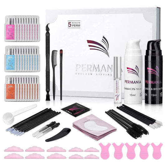 PERMANIA Lash Lift with Black Color Kit, Quick Eyelash & Brow Lamination 15 Mins Coloring Natural Black Result in Lash Enhancers & Primers-Velvo Beauty