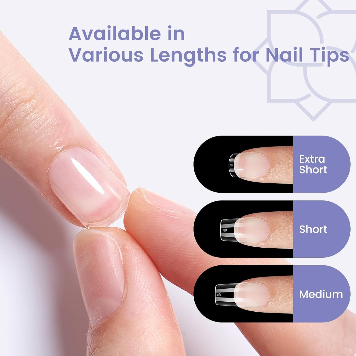 Extra Short Nail Tips Square: 240PCS Pre-shaped Gel Nails Tips Short Square Nail Tips, 12 Sizes Clear Full Cover False Fake Press on Nails for Nail Extensions DIY Home Salon for Women-Velvo Beauty