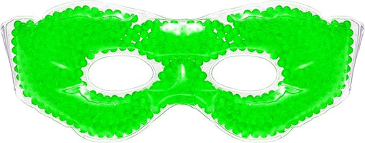 Gel Eye Mask, Green - Cold Compress Ice Pack with Gel Beads - Microwave Safe for Heat Therapy - Great for Puffy Eyes, Dark Circles, Dry Eyes, Soothing Headaches-Velvo Beauty