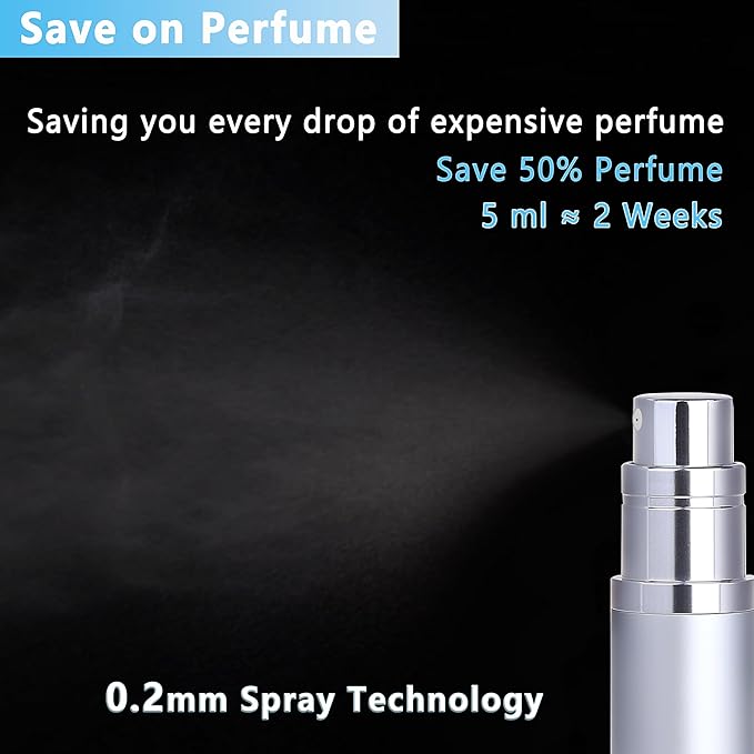 Travel Refillable Perfume Atomizer Bottle 2-Pack 5ml Leakproof Travel Perfume Refillable Bottle (Gray & Gray)-Velvo Beauty